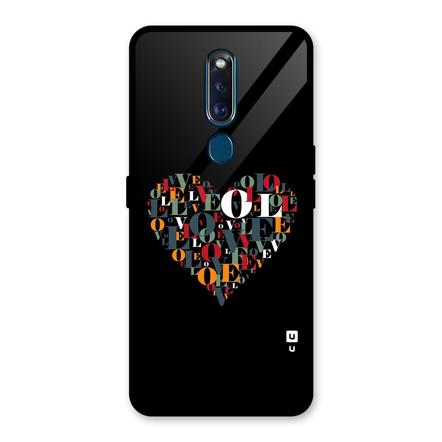 Love Abstract Heart Art Glass Back Case for Oppo F11 Pro