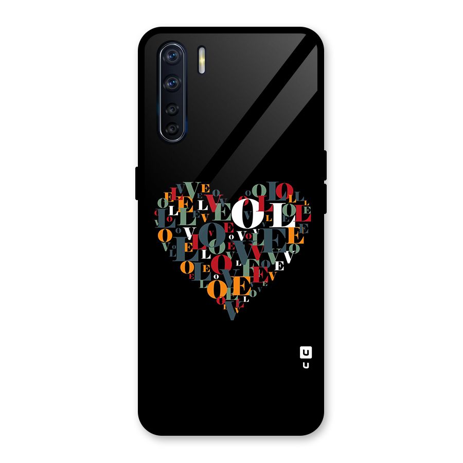 Love Abstract Heart Art Glass Back Case for Oppo F15