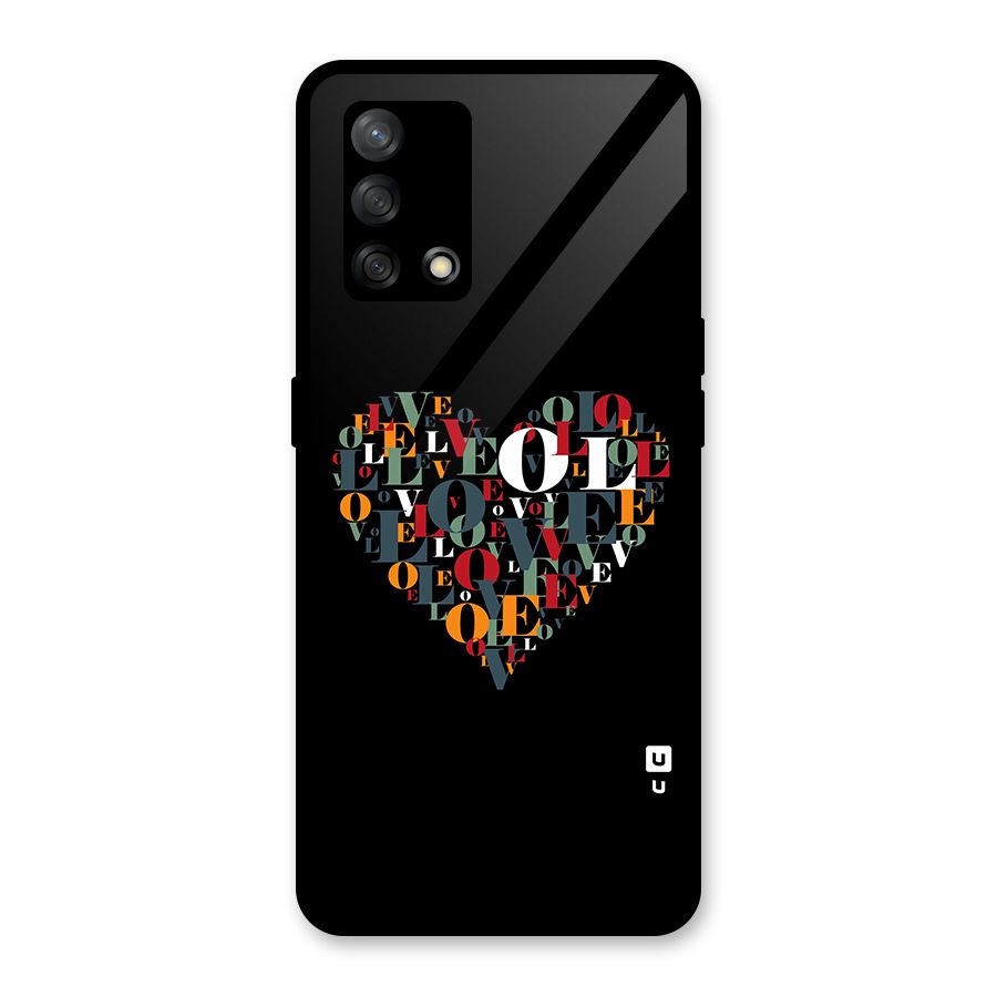 Love Abstract Heart Art Glass Back Case for Oppo F19