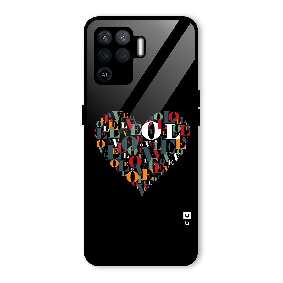Love Abstract Heart Art Glass Back Case for Oppo F19 Pro