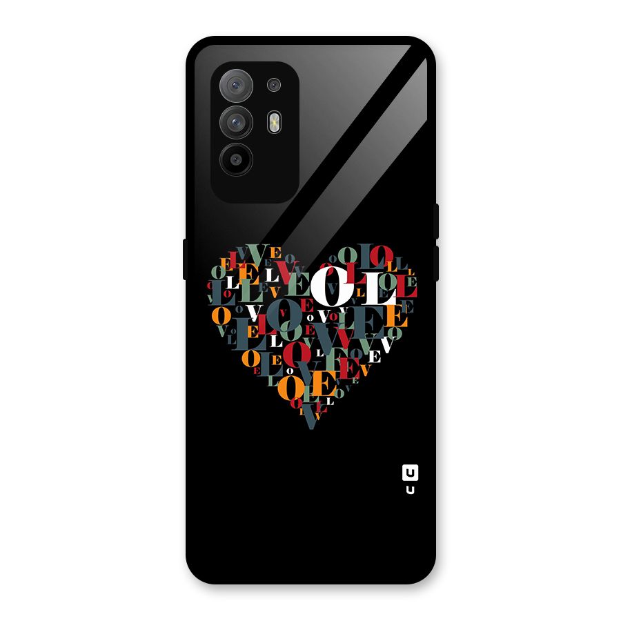 Love Abstract Heart Art Glass Back Case for Oppo F19 Pro Plus 5G