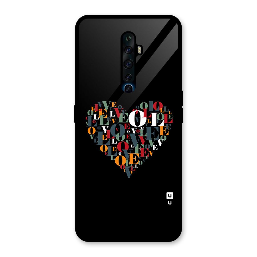 Love Abstract Heart Art Glass Back Case for Oppo Reno2 Z