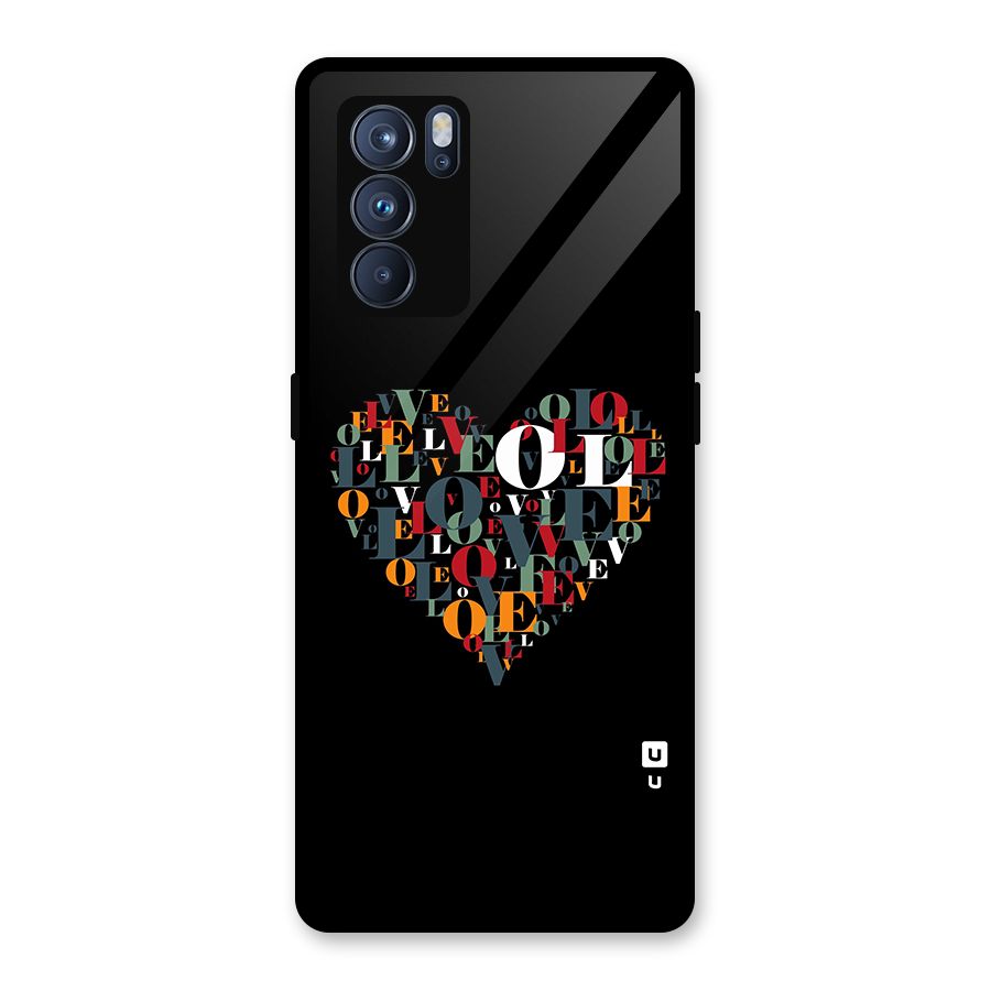 Love Abstract Heart Art Glass Back Case for Oppo Reno6 Pro 5G