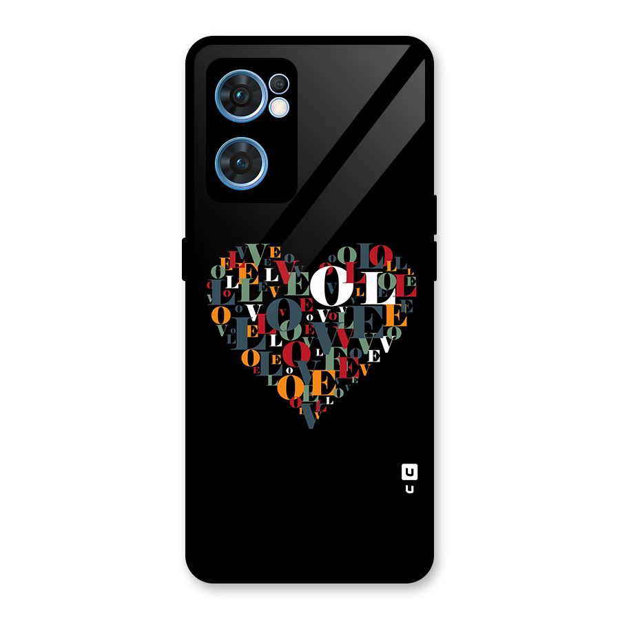 Love Abstract Heart Art Glass Back Case for Oppo Reno7 5G
