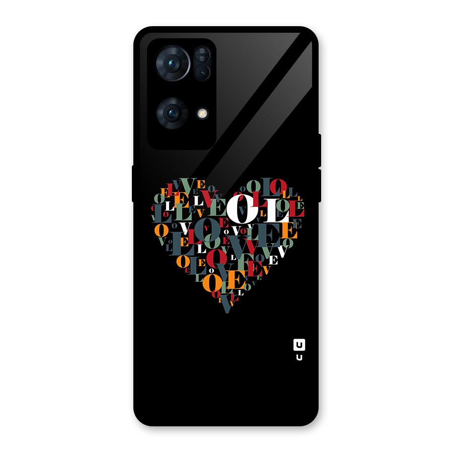 Love Abstract Heart Art Glass Back Case for Oppo Reno7 Pro 5G