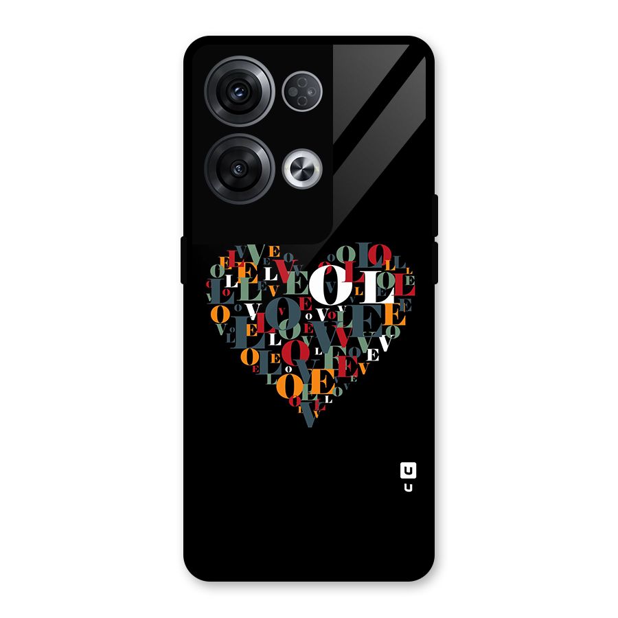 Love Abstract Heart Art Glass Back Case for Oppo Reno8 Pro 5G