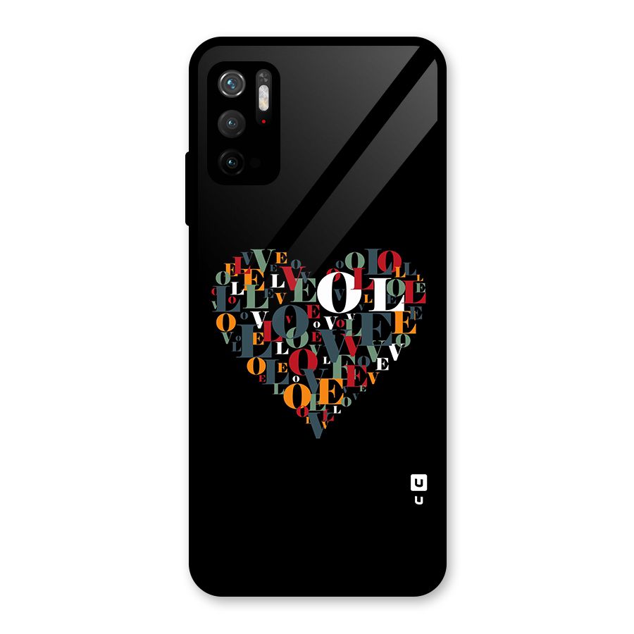 Love Abstract Heart Art Glass Back Case for Poco M3 Pro 5G