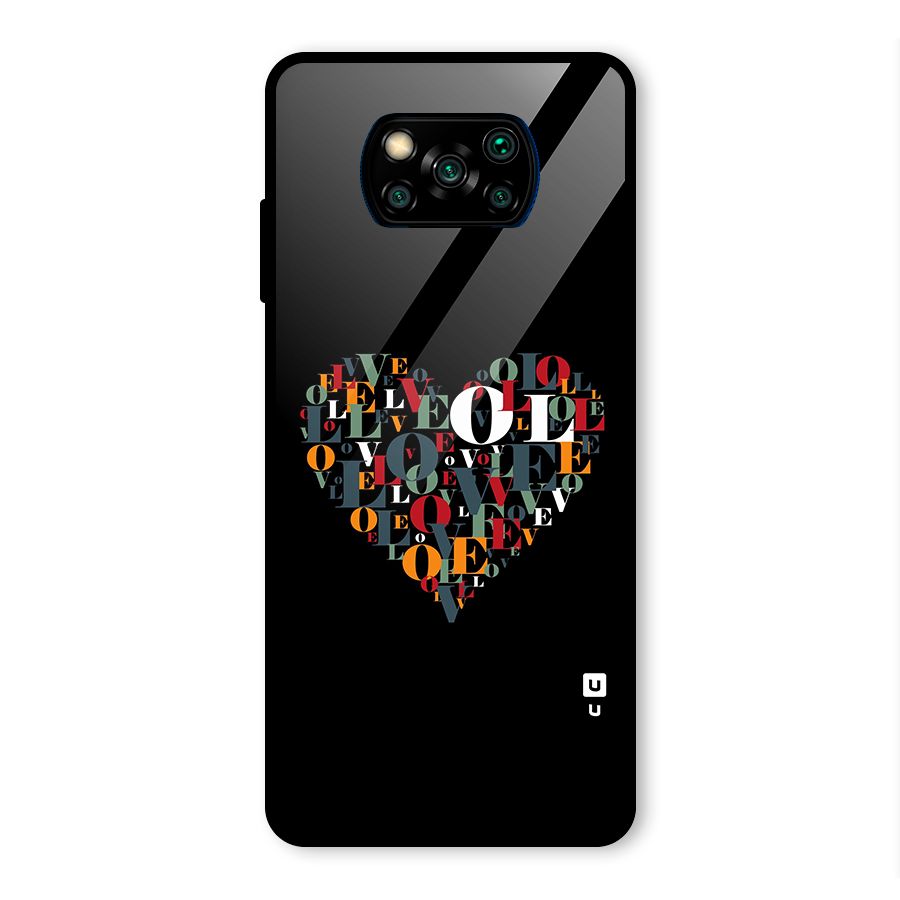 Love Abstract Heart Art Glass Back Case for Poco X3 Pro