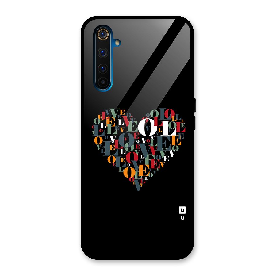 Love Abstract Heart Art Glass Back Case for Realme 6 Pro