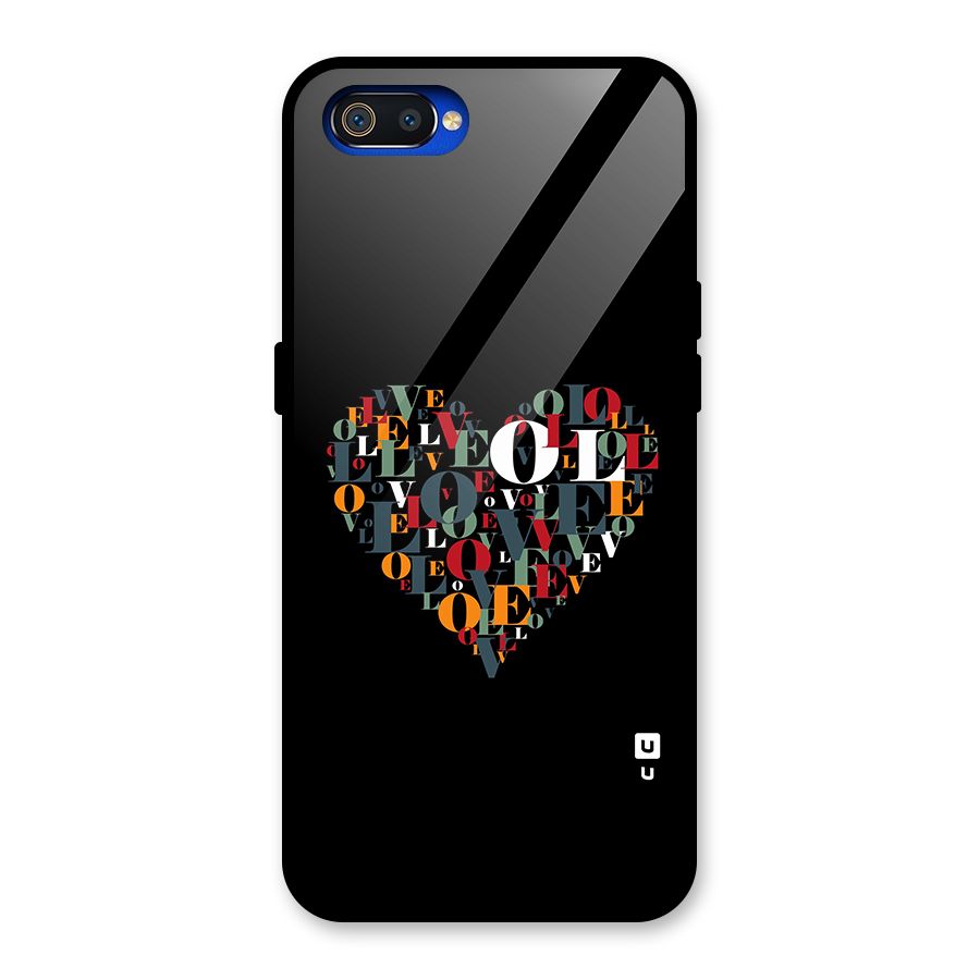Love Abstract Heart Art Glass Back Case for Realme C2