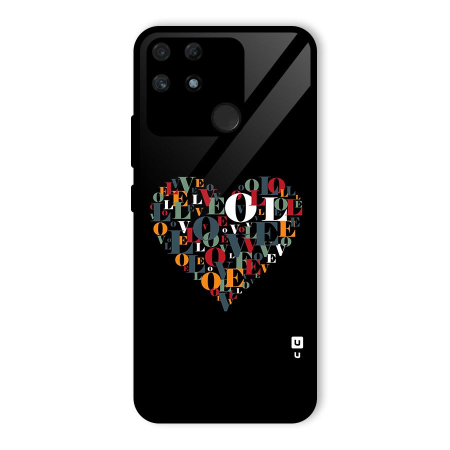 Love Abstract Heart Art Glass Back Case for Realme Narzo 50A