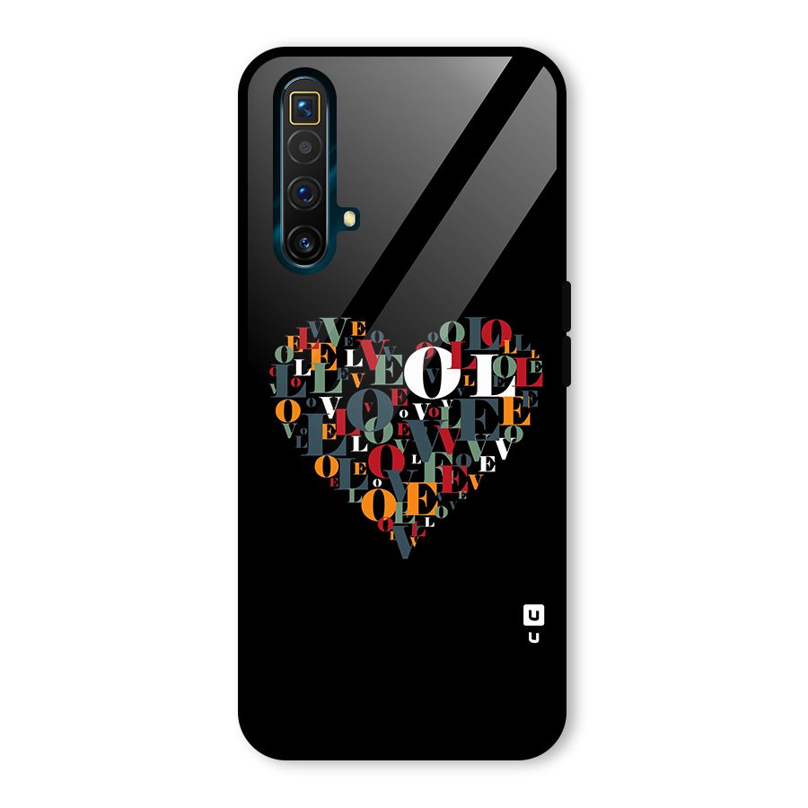 Love Abstract Heart Art Glass Back Case for Realme X3