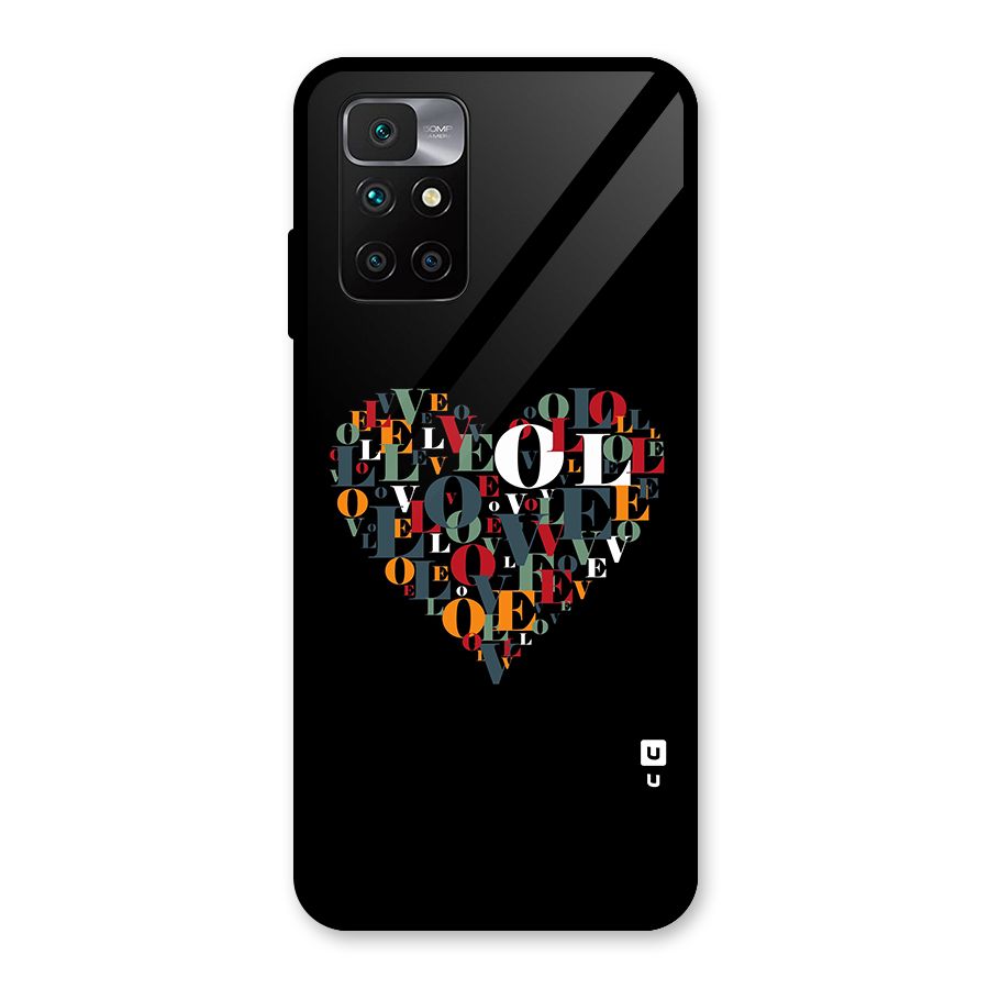 Love Abstract Heart Art Glass Back Case for Redmi 10 Prime