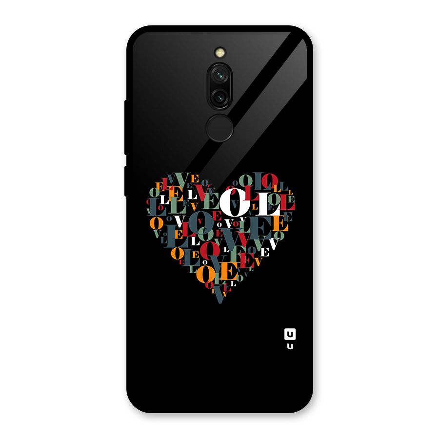 Love Abstract Heart Art Glass Back Case for Redmi 8