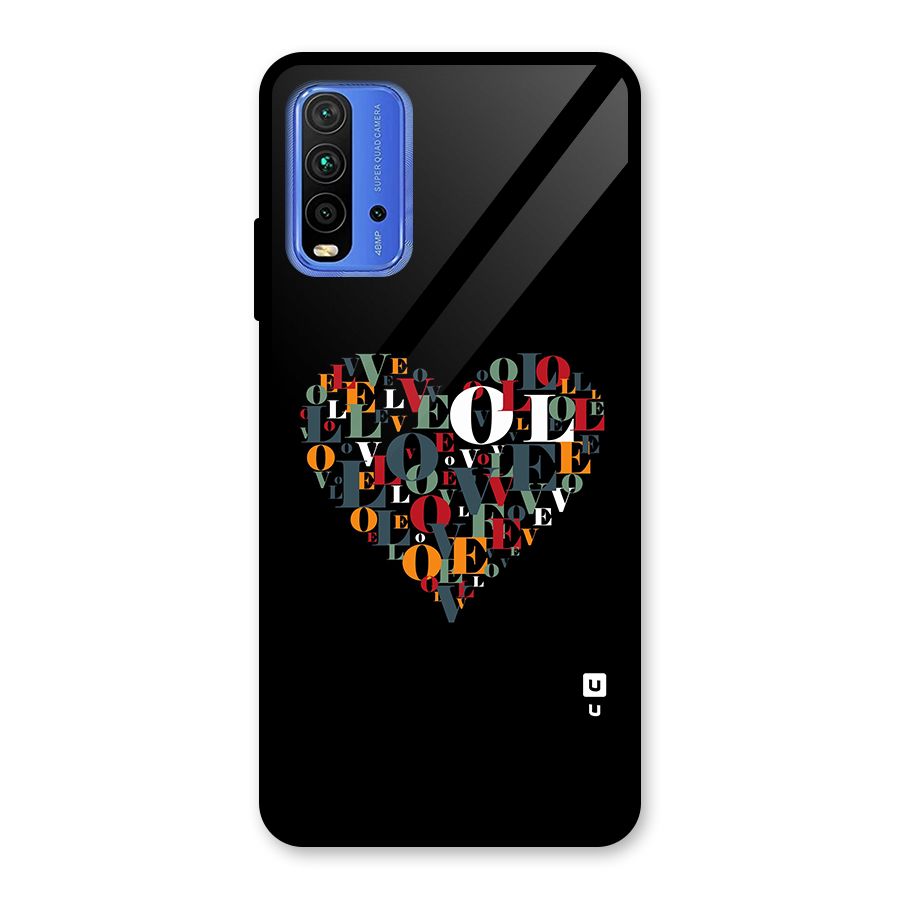Love Abstract Heart Art Glass Back Case for Redmi 9 Power