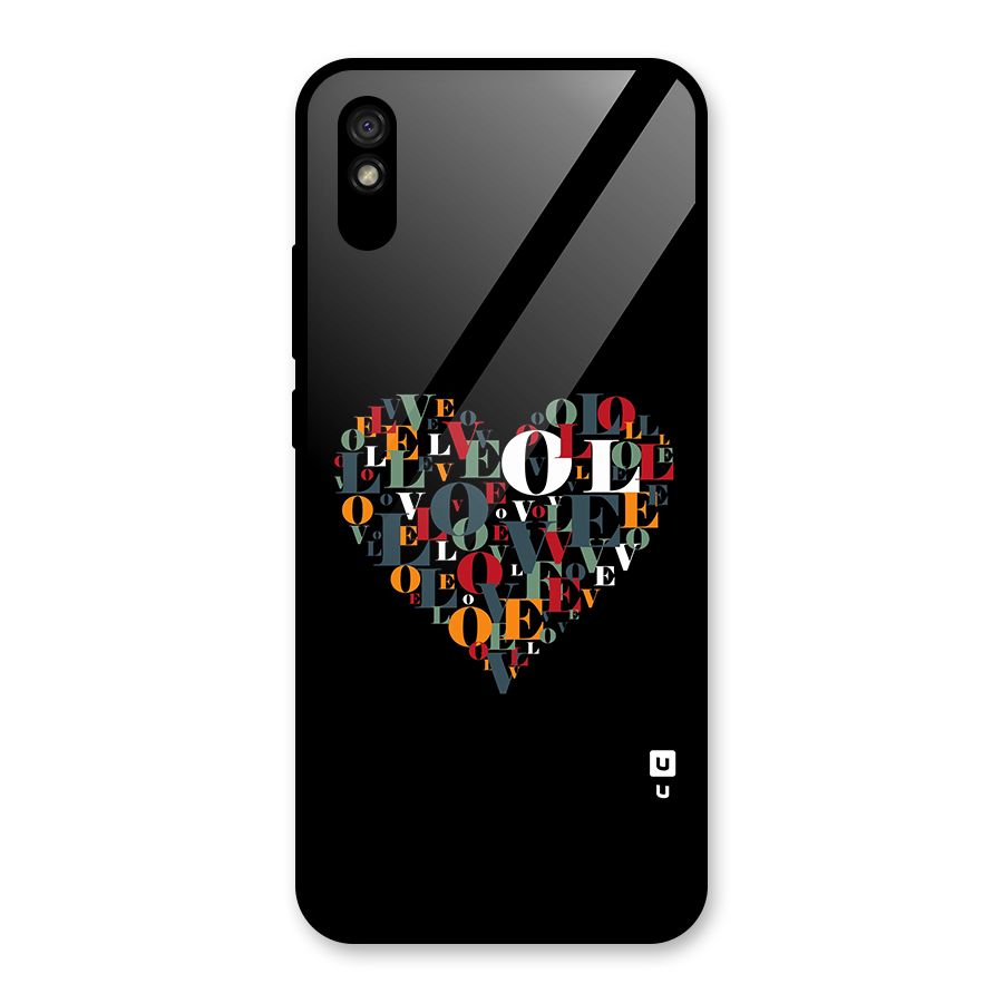 Love Abstract Heart Art Glass Back Case for Redmi 9i