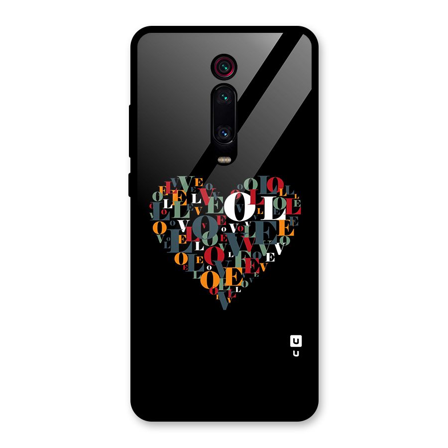 Love Abstract Heart Art Glass Back Case for Redmi K20