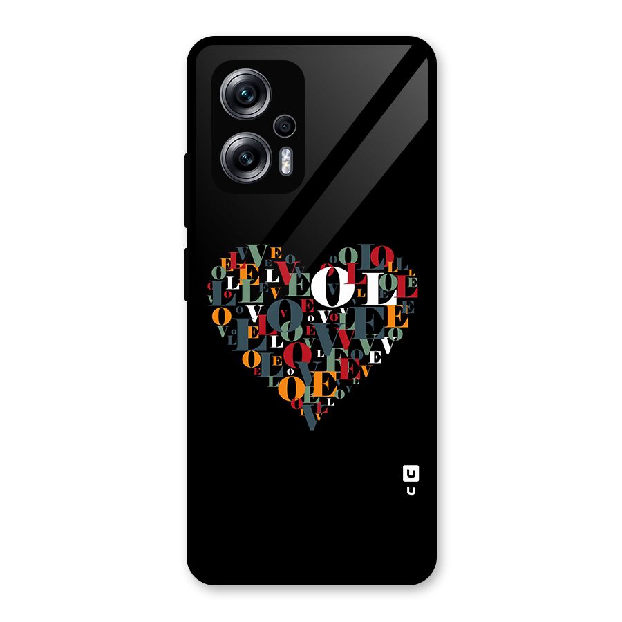 Love Abstract Heart Art Glass Back Case for Redmi K50i