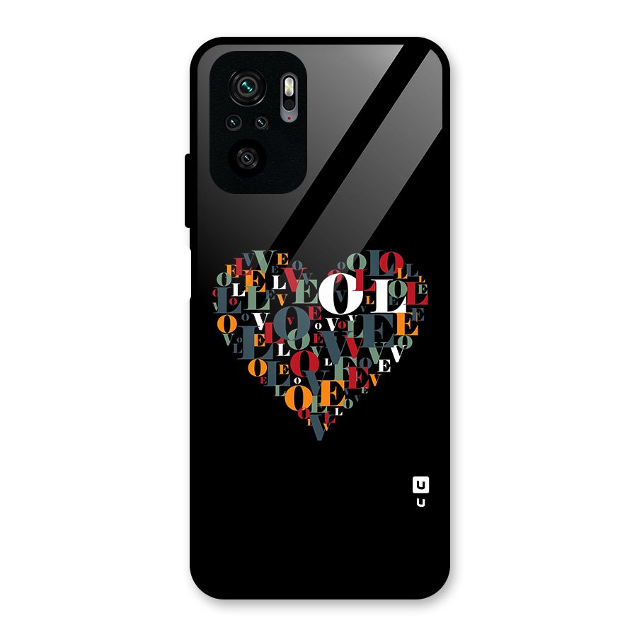 Love Abstract Heart Art Glass Back Case for Redmi Note 10S