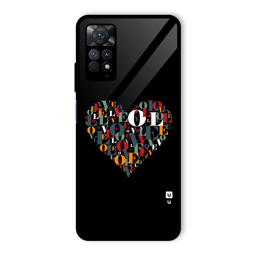 Love Abstract Heart Art Glass Back Case for Redmi Note 11 Pro Plus 5G