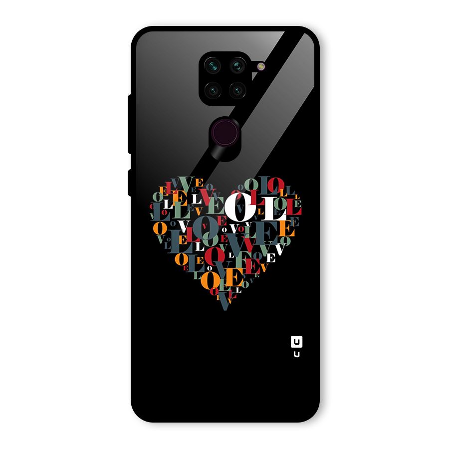 Love Abstract Heart Art Glass Back Case for Redmi Note 9