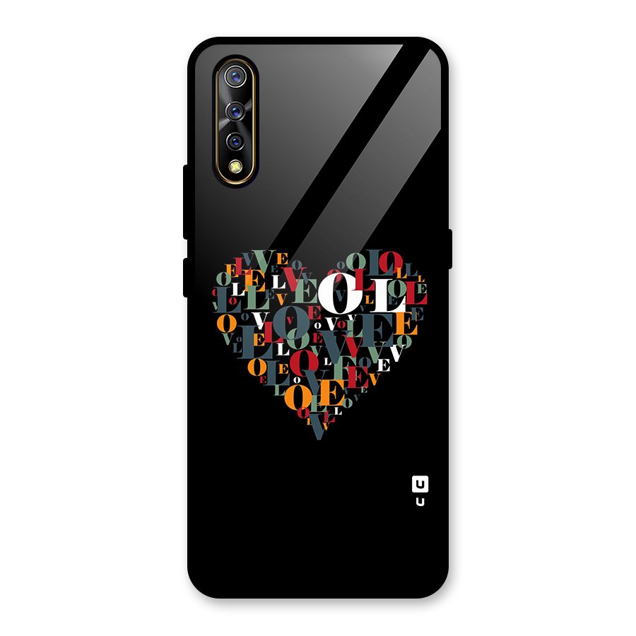 Love Abstract Heart Art Glass Back Case for Vivo S1