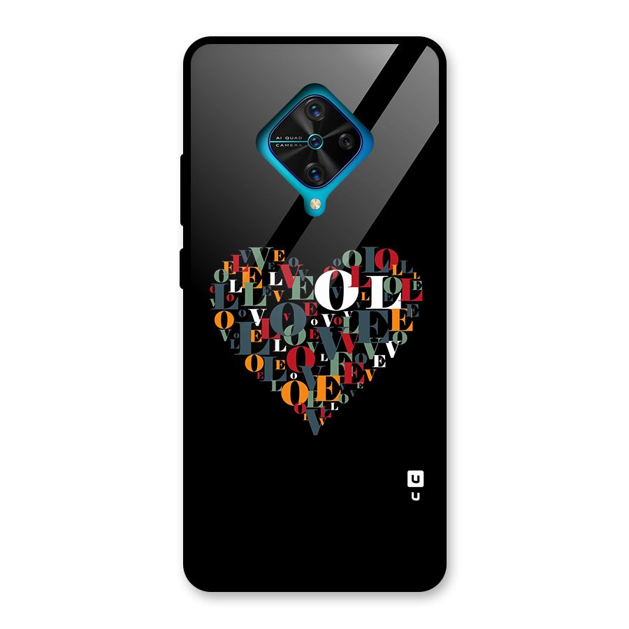 Love Abstract Heart Art Glass Back Case for Vivo S1 Pro