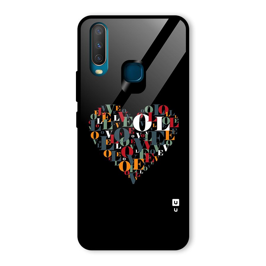 Love Abstract Heart Art Glass Back Case for Vivo U10