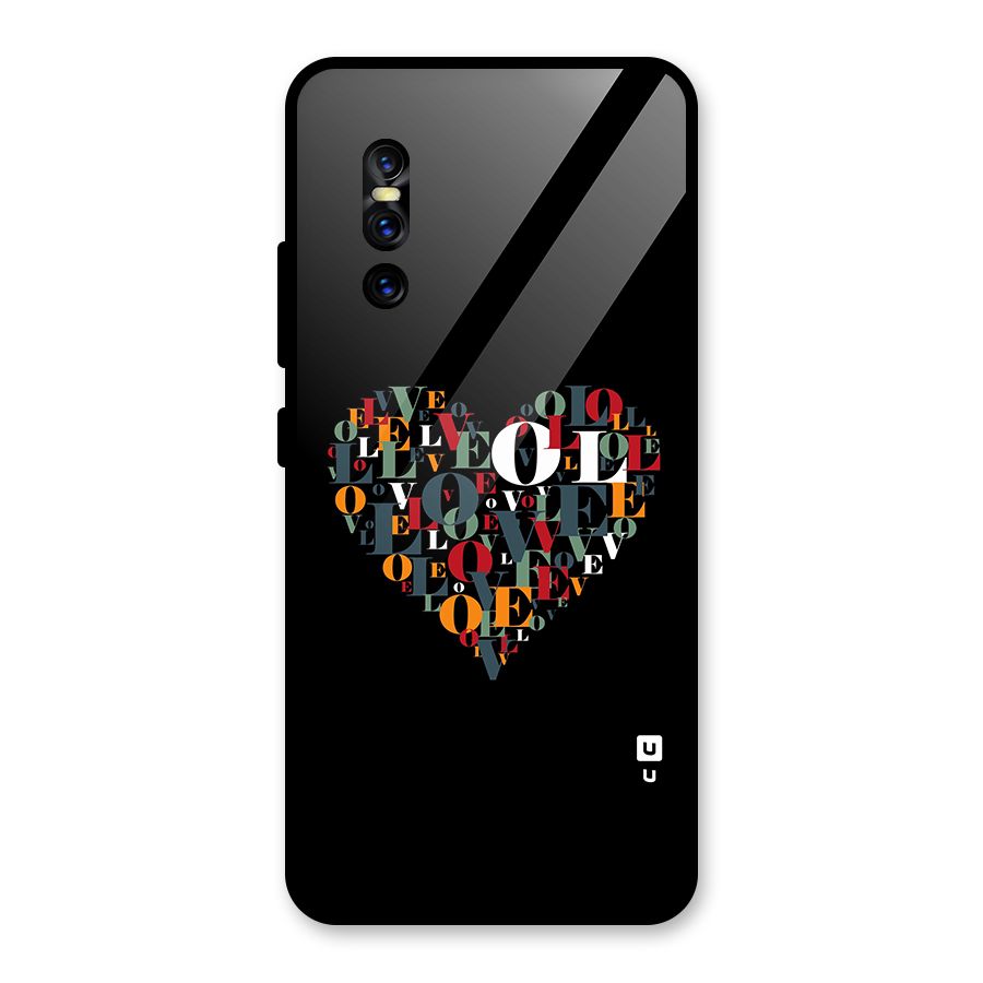 Love Abstract Heart Art Glass Back Case for Vivo V15 Pro