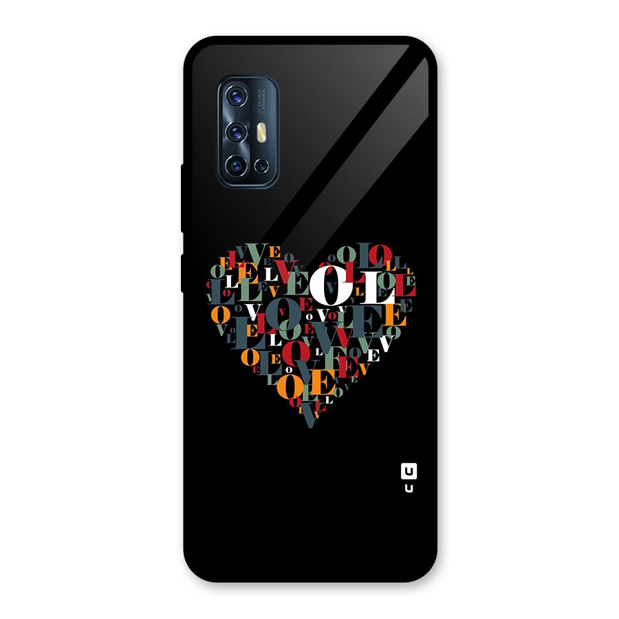 Love Abstract Heart Art Glass Back Case for Vivo V17