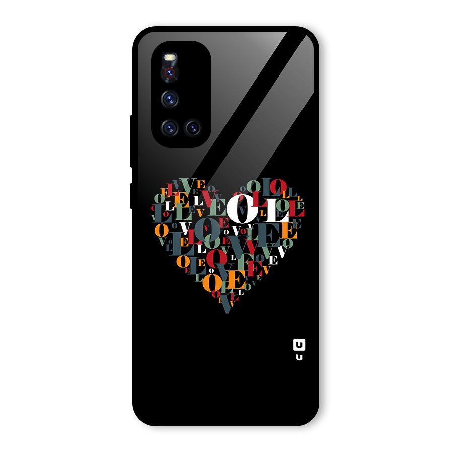 Love Abstract Heart Art Glass Back Case for Vivo V19
