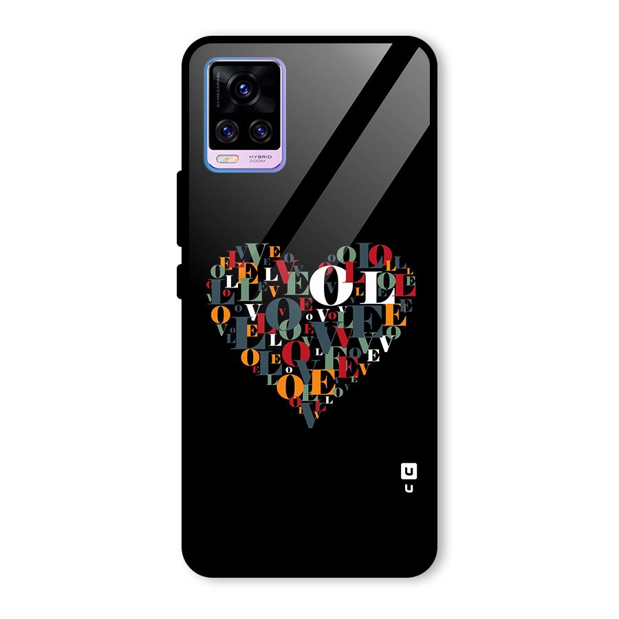 Love Abstract Heart Art Glass Back Case for Vivo V20 Pro