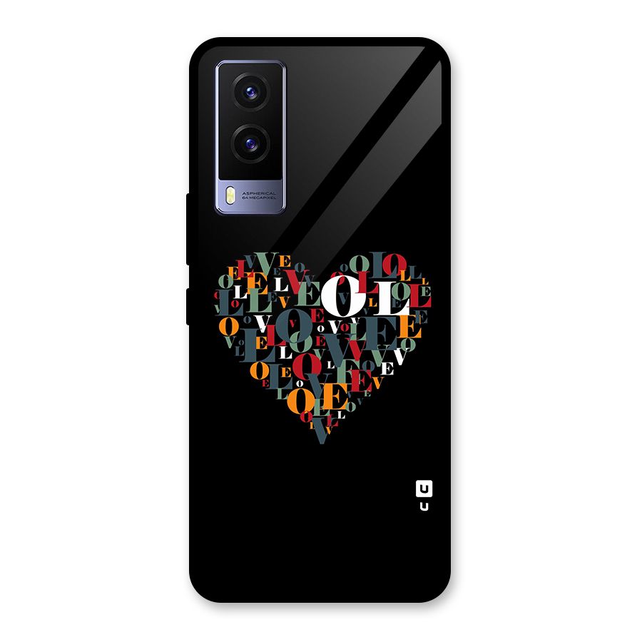 Love Abstract Heart Art Glass Back Case for Vivo V21e 5G