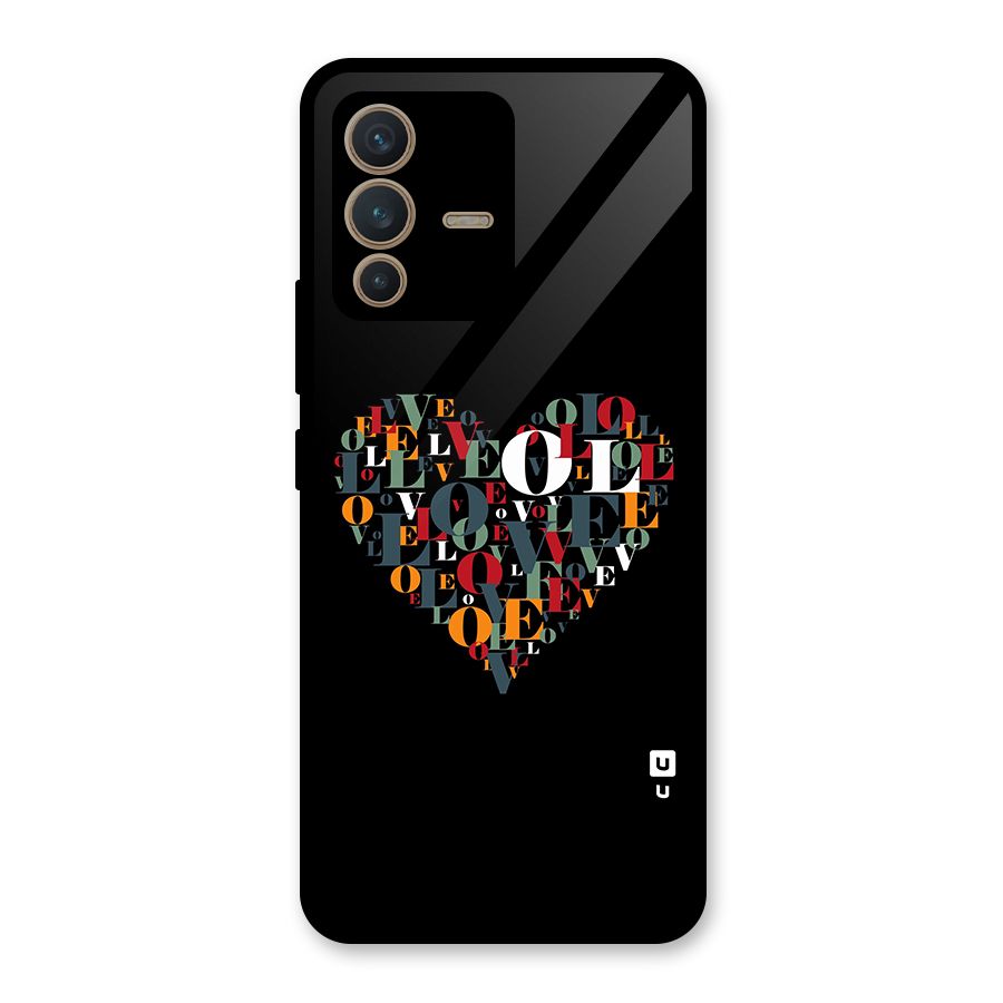 Love Abstract Heart Art Glass Back Case for Vivo V23 5G