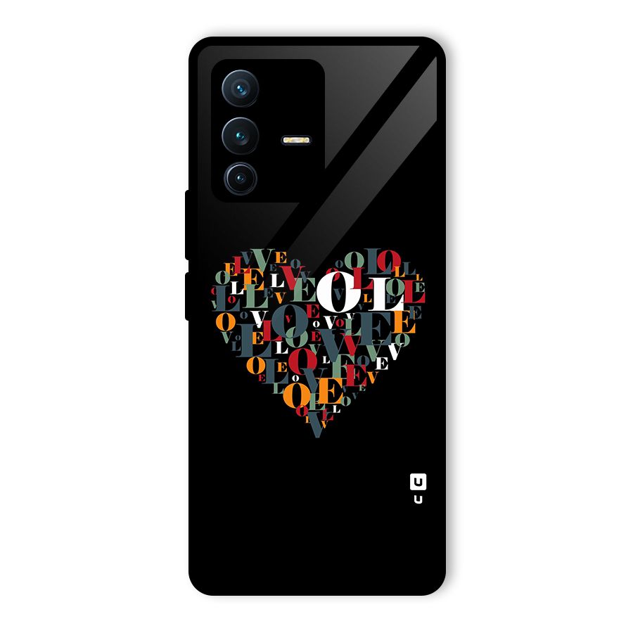 Love Abstract Heart Art Glass Back Case for Vivo V23 Pro