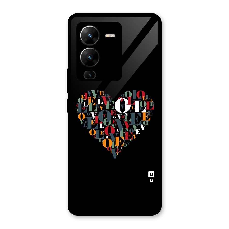 Love Abstract Heart Art Glass Back Case for Vivo V25 Pro