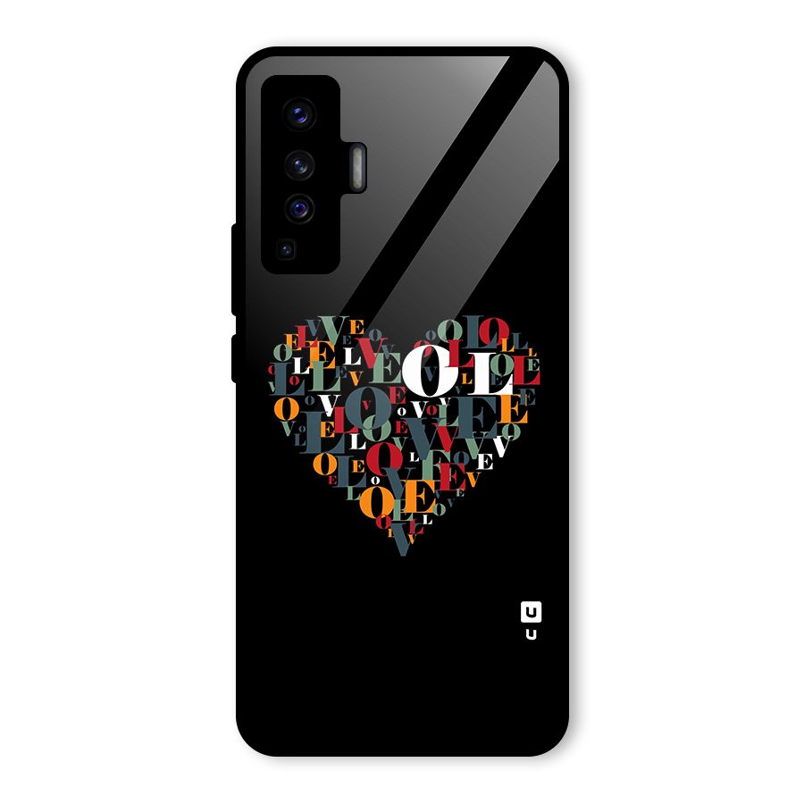 Love Abstract Heart Art Glass Back Case for Vivo X50