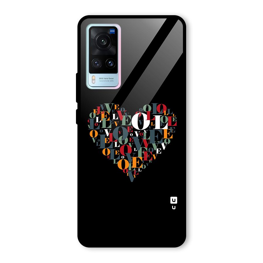 Love Abstract Heart Art Glass Back Case for Vivo X60