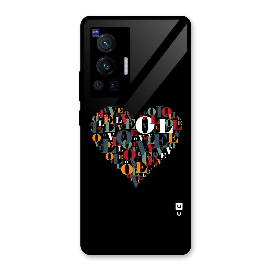 Love Abstract Heart Art Glass Back Case for Vivo X70 Pro