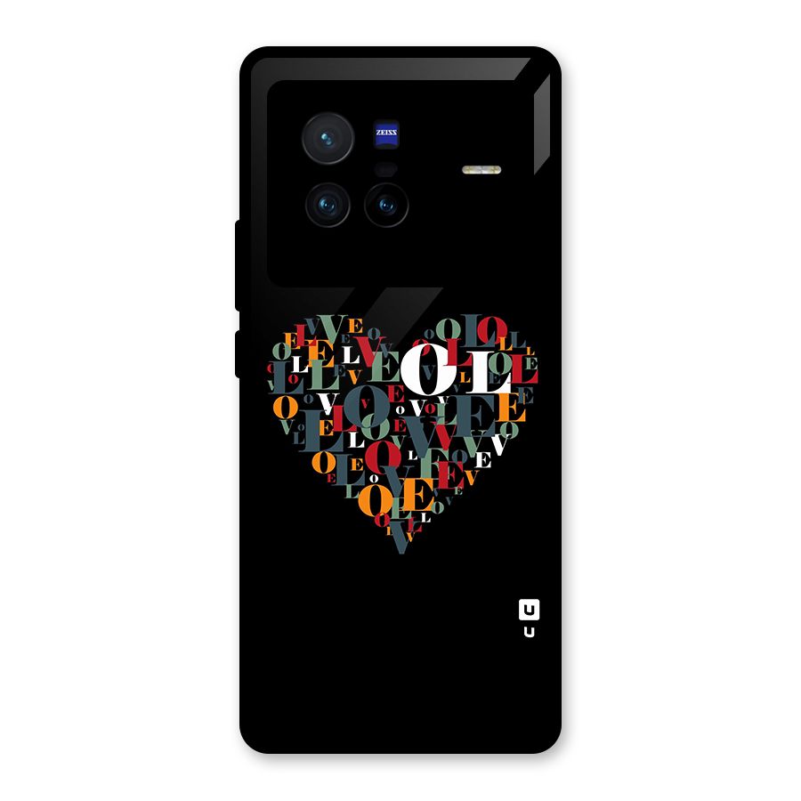 Love Abstract Heart Art Glass Back Case for Vivo X80