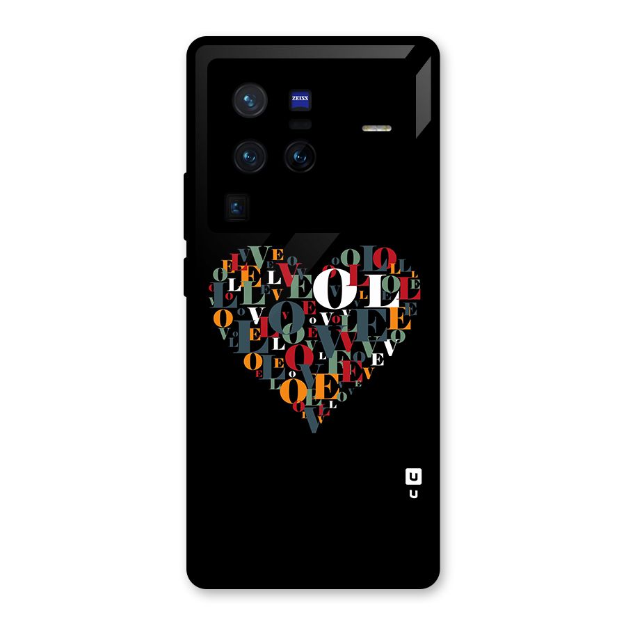 Love Abstract Heart Art Glass Back Case for Vivo X80 Pro