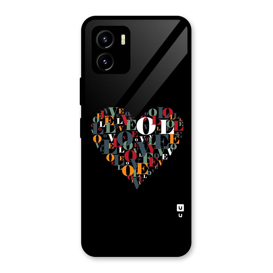 Love Abstract Heart Art Glass Back Case for Vivo Y15s