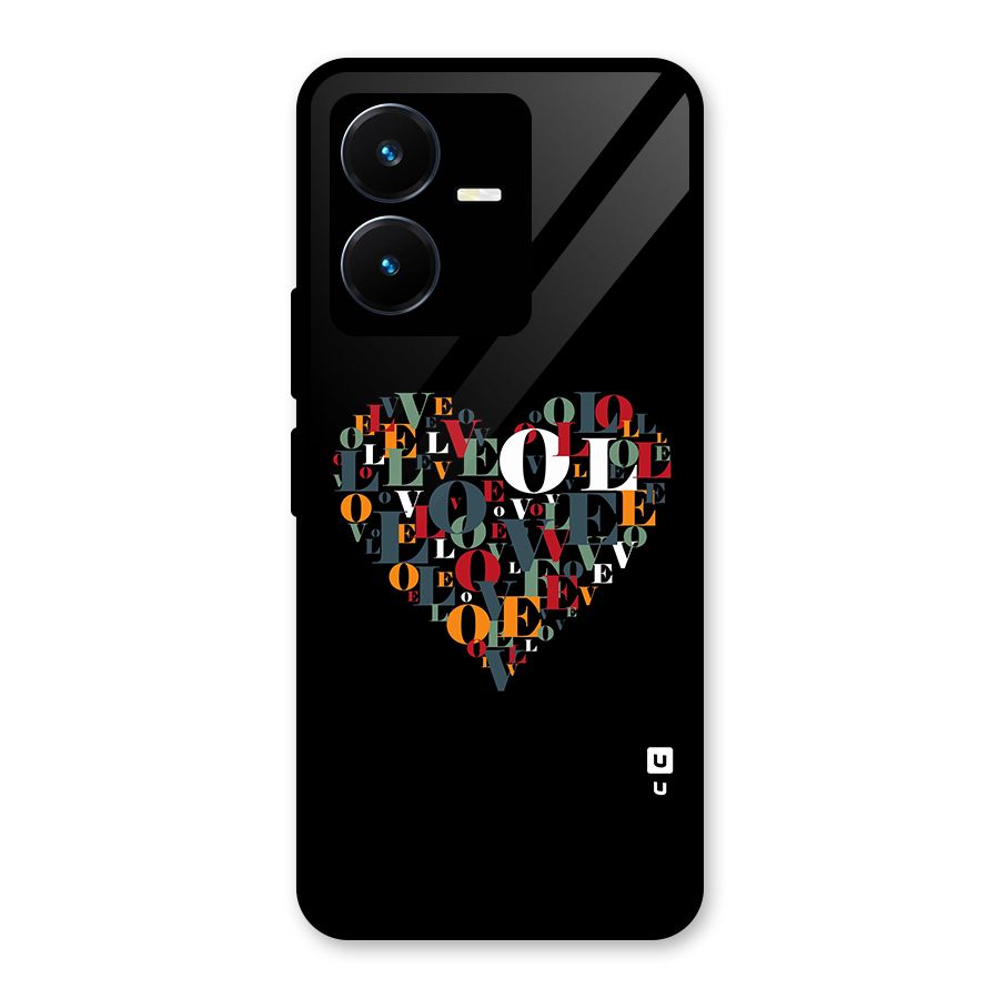 Love Abstract Heart Art Glass Back Case for Vivo Y22