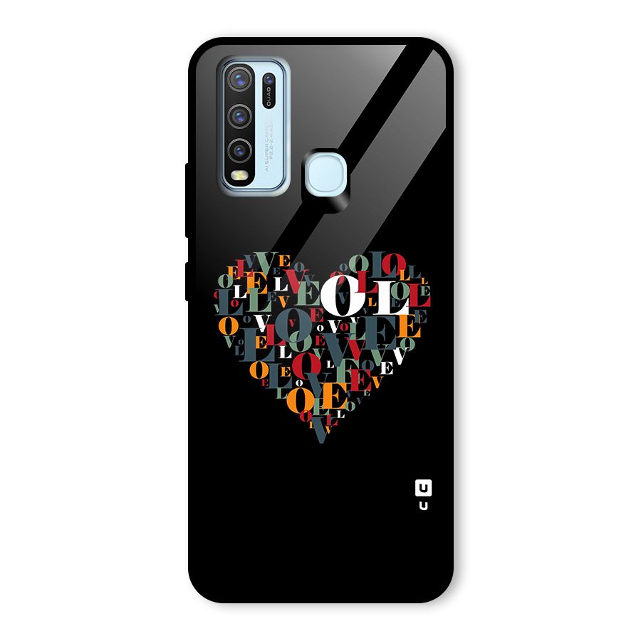 Love Abstract Heart Art Glass Back Case for Vivo Y30
