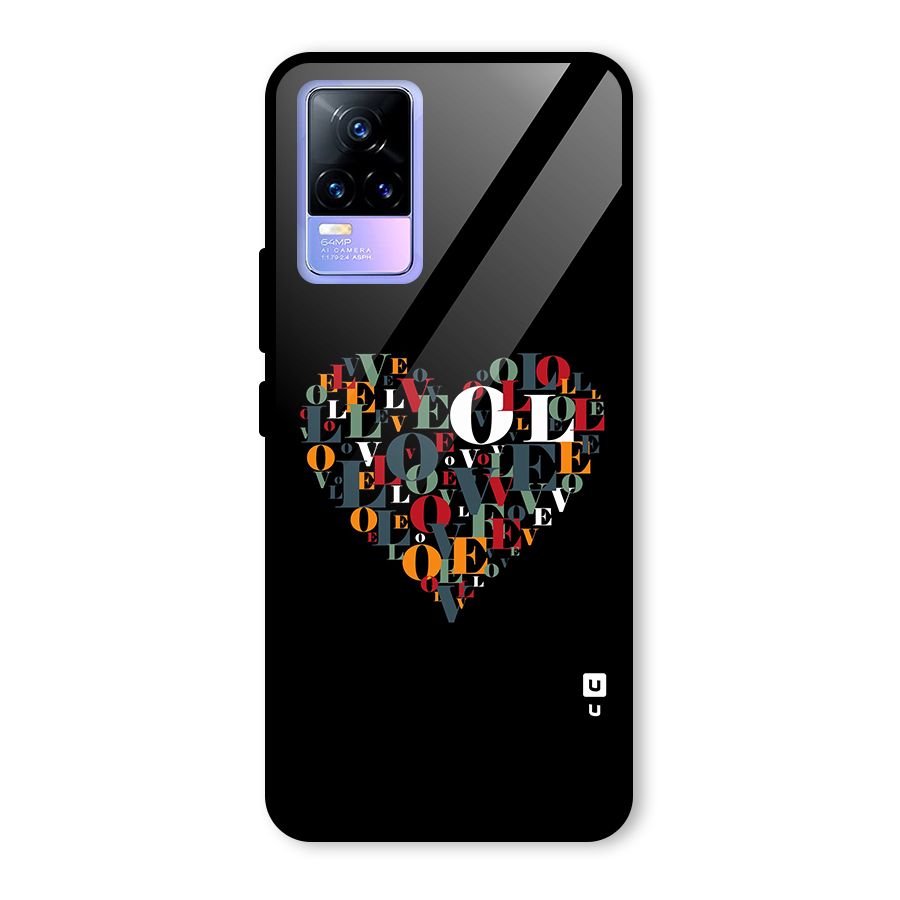 Love Abstract Heart Art Glass Back Case for Vivo Y73