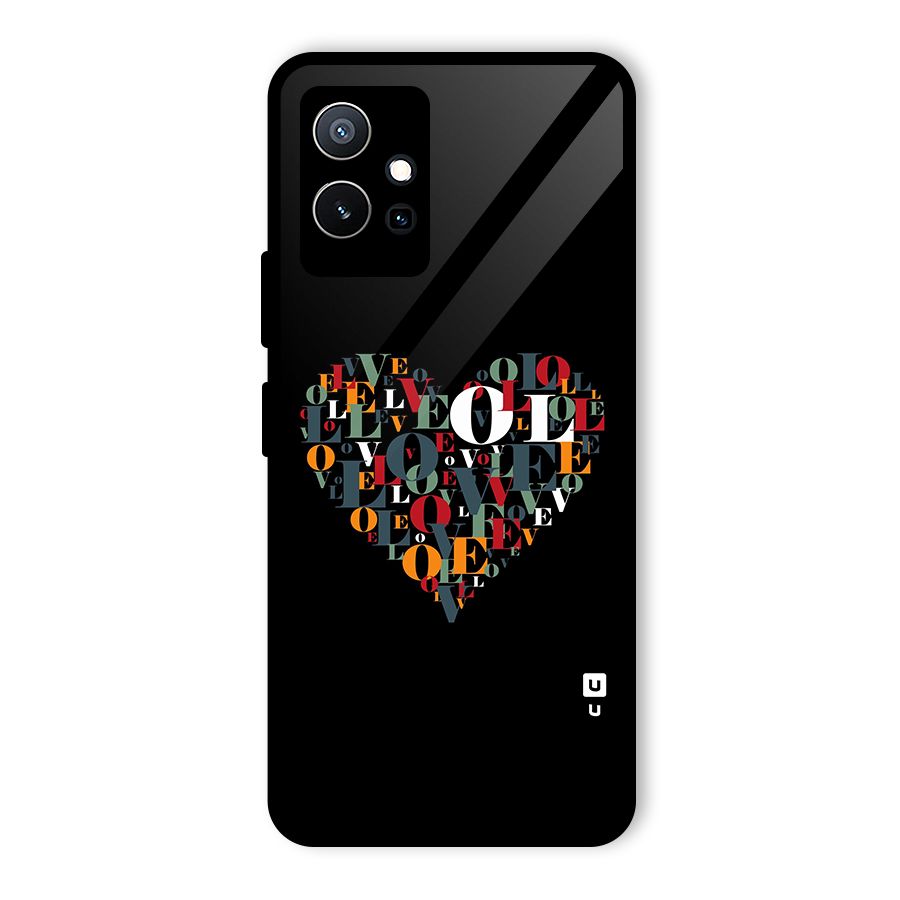 Love Abstract Heart Art Glass Back Case for Vivo Y75 5G