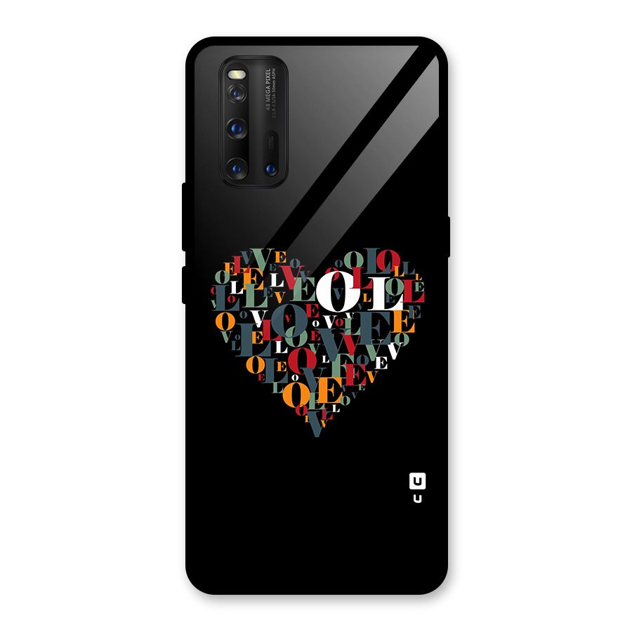 Love Abstract Heart Art Glass Back Case for Vivo iQOO 3