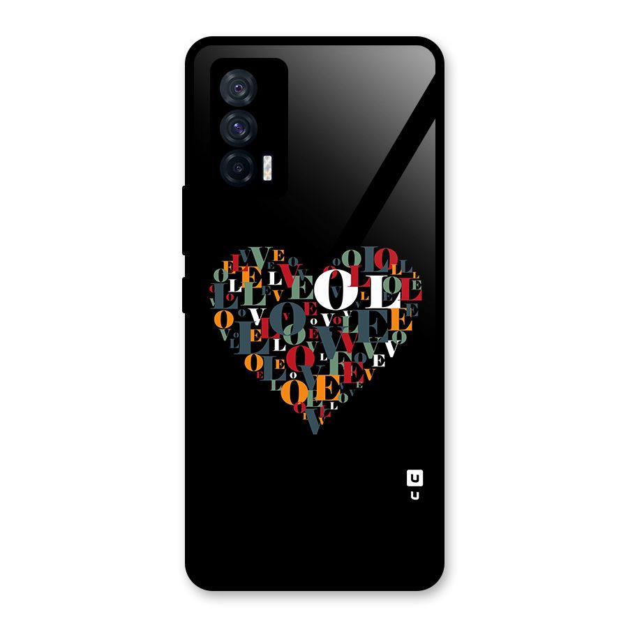 Love Abstract Heart Art Glass Back Case for Vivo iQOO 7 5G