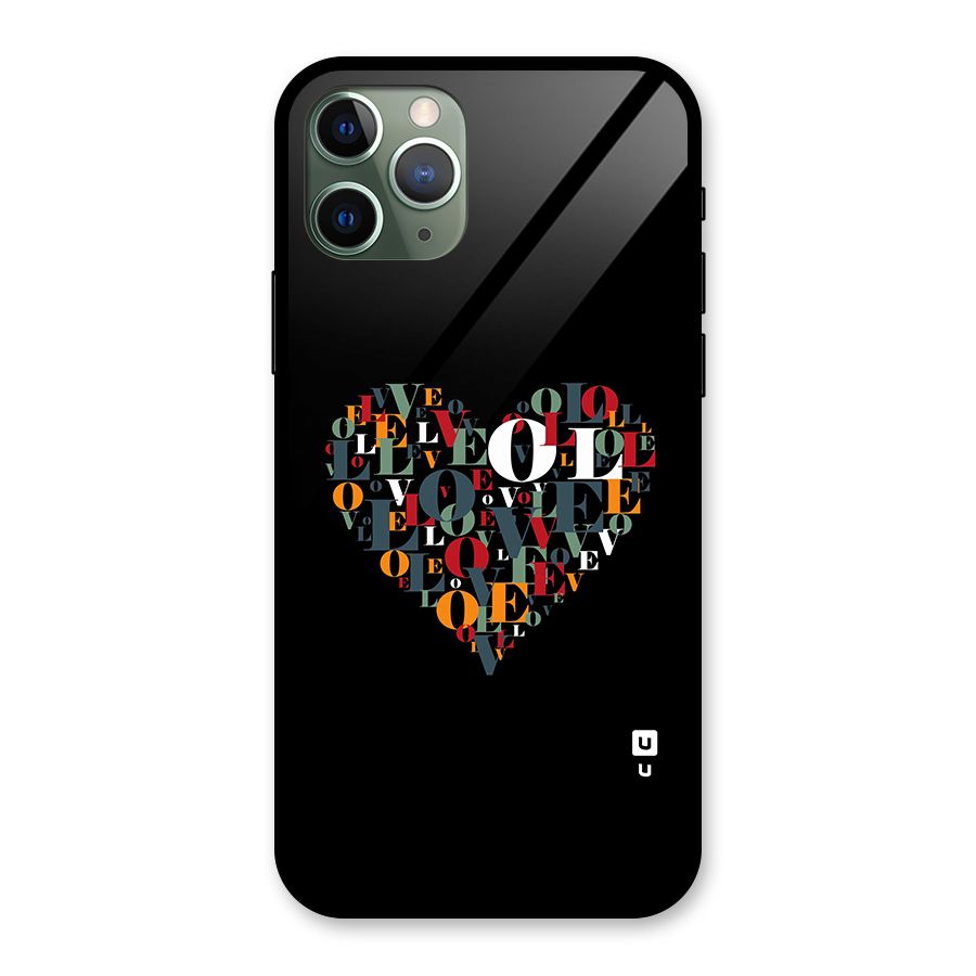 Love Abstract Heart Art Glass Back Case for iPhone 11 Pro