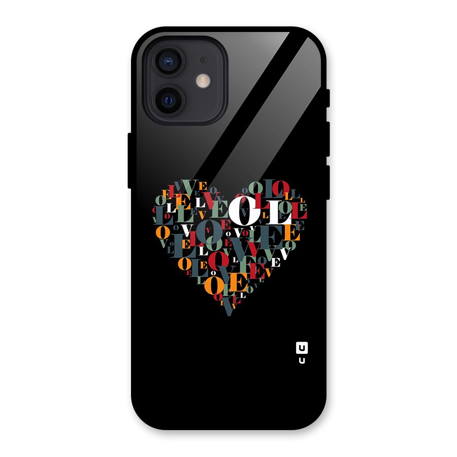 Love Abstract Heart Art Glass Back Case for iPhone 12